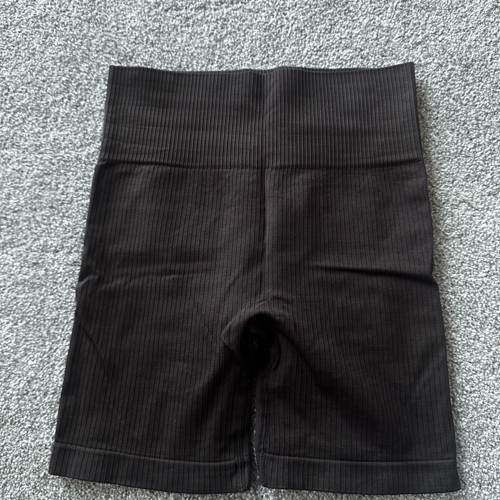 Black Ribbed Bike Shorts